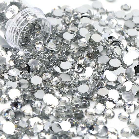 Clear Flatback Resin Rhinestones 1000pcs, Choose Size and Color