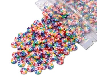 Rainbow Peppermint Polymer Clay Slices, Fake Sprinkles, Deco Jimmies, Clay Slices for Nail Art, Resin Crafts and Slime