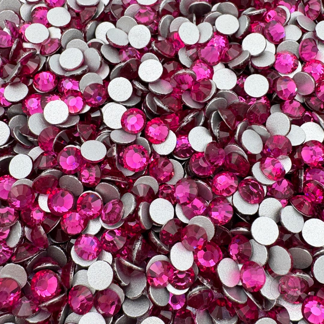 Fuchsia Glass Flatback Rhinestone - Etsy