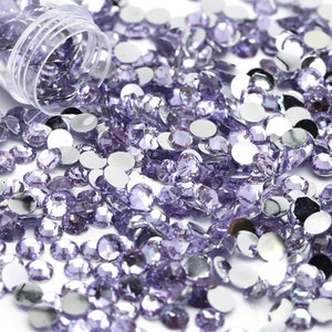 Purple Resin Flatback Resin Rhinestones 1000pcs, Choose Size and Color 4mm or 5mm, Faceted Resin Rhinestones, Not-Hotfix