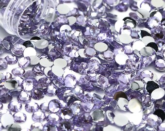 Purple Resin Flatback Resin Rhinestones 1000pcs, Choose Size and Color 4mm or 5mm, Faceted Resin Rhinestones, Not-Hotfix