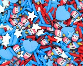 4th of July Polymer Clay Slices, Stars, Flags, Popsicles, Fake Sprinkles