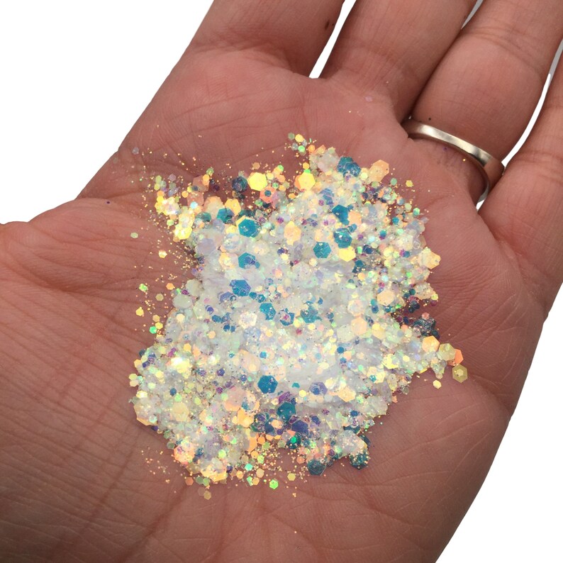 WHITE OPAL Chunky Glitter Loose Glitter Polyester Glitter Etsy