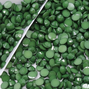 CLOSEOUT - Forest Green Opaque Jelly Flatback Resin Rhinestones Pack of 1000, Choose Size 3mm, 4mm or 5mm, Faceted Rhinestones, Not-Hotfix