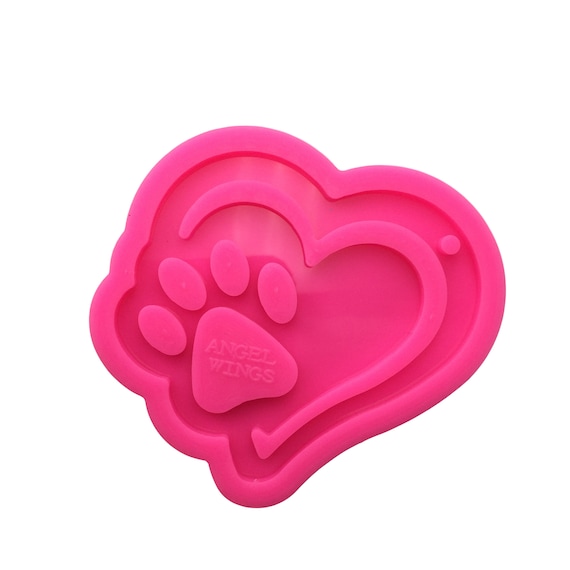 Paw Love Silicone Mold Epoxy Resin Keychain Jewelry Making Customize Pink  Baking