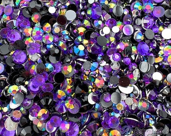 Black Galaxy Resin Rhinestone Mix