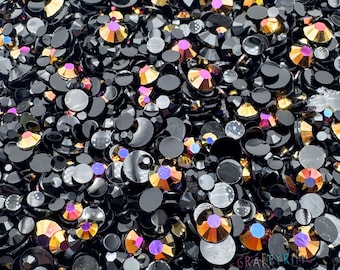 Black and Bronze Resin Rhinestone Mix