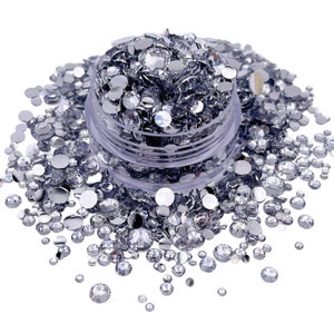 Clear Mixed Sizes Resin Rhinestones 1500 Pieces, Sizes Range 3MM-6MM, Rhinestones, Mixed Sizes