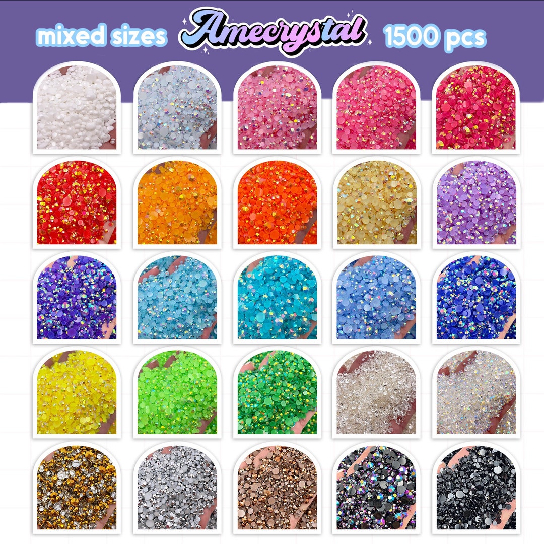 Mix Size Rhinestone Jelly Rhinestones Mixed Sizes 1500pcs - Etsy
