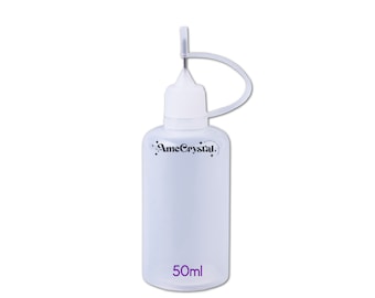 50ml White Translucent Plastic Bottle with Fine Tip Pack of 5 - 3489