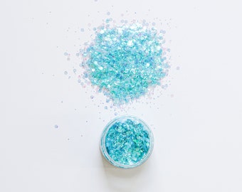 BLUE OPAL Chunky Glitter, Loose Glitter, Polyester Glitter, Solvent Resistant, Premium Quality Glitter for Tumblers, 1 oz Bottle
