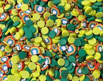 Lucky Charm Polymer Clay Slices, St Patrick's Day Fake Sprinkles