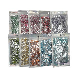 Bulk Resin Rhinestones 5000pcs/3000pcs, Choose Size and Color, 3mm, 4mm or 5mm, Faceted Resin Rhinestones, Non-Hotfix