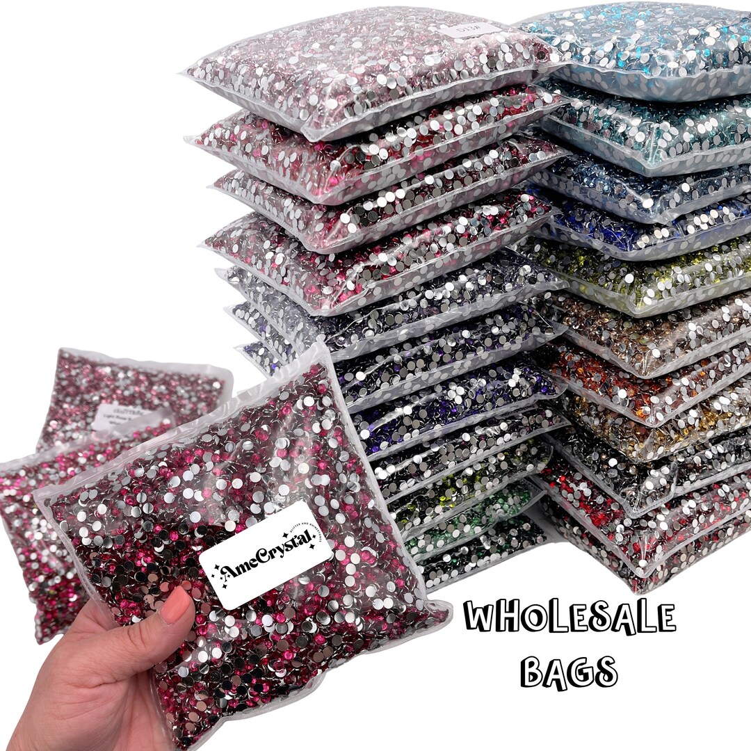WHOLESALE Rhinestone Bags Bulk Resin Rhinestones Choose Size Etsy