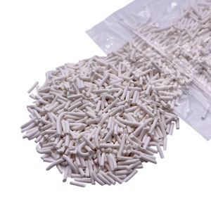 White Polymer Clay Sprinkles, Fake Sprinkles, Clay Slices, Sprinkles for Slime and Crafts, NON EDIBLE