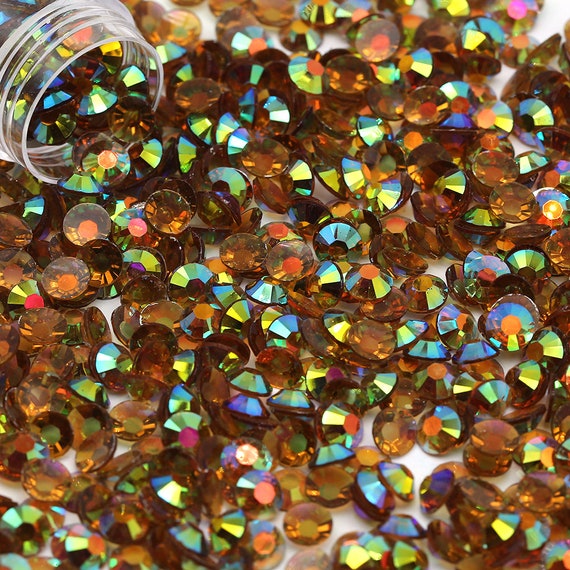 GOLD JELLY Flatback Resin Rhinestones You Choose Size 1000 3mm 4mm or 5mm  or 200 6mm DIY Embellishments