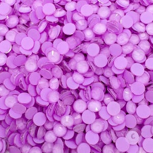 Light Purple Neon Glass Rhinestones, Non-Hotfix Rhinestones, Glows Under UV Light Faceted Rhinestones