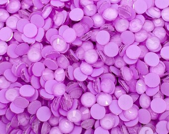 Light Purple Neon Glass Rhinestones, Non-Hotfix Rhinestones, Glows Under UV Light Faceted Rhinestones