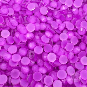 Purple Neon Glass Rhinestones, Non-Hotfix Rhinestones, Glows Under UV Light Faceted Rhinestones