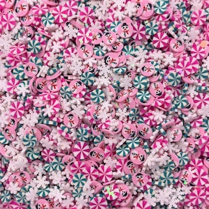 Candy Lane Christmas Polymer Clay Sprinkle Mix, Fake Sprinkles, Clay Slices for Nail Art and Slime