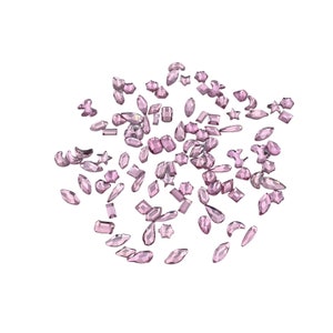 Light Rose Nail Art Glass Rhinestones 100pcs, Assorted Shapes Nail Art Flatback Rhinestones, Not-Hotfix