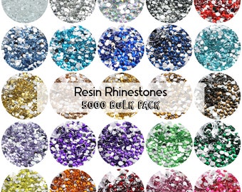 BULK Resin Rhinestones 5000pcs/3000pcs, Choose Size and Color, 3mm, 4mm or 5mm, Faceted Resin Rhinestones, Non-Hotfix