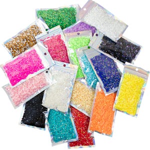 BULK Jelly Resin Rhinestones 5000pcs/3000pcs, Choose Size and Color, 3mm, 4mm or 5mm, Faceted Resin Rhinestones, Non-Hotfix