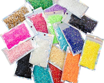 BULK Jelly Resin Rhinestones 5000pcs/3000pcs, Choose Size and Color, 3mm, 4mm or 5mm, Faceted Resin Rhinestones, Non-Hotfix