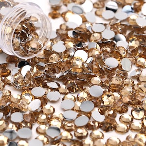 Rose Gold Flatback Resin Rhinestones 1000pcs, Choose Size and Color 3mm, 4mm or 5mm, Faceted Resin Rhinestones, Not-Hotfix