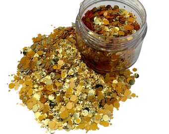 LUXE PEACH Chunky Glitter 10g Jar, Loose Glitter, Polyester Glitter, Solvent Resistant, Premium Quality Glitter for Tumblers