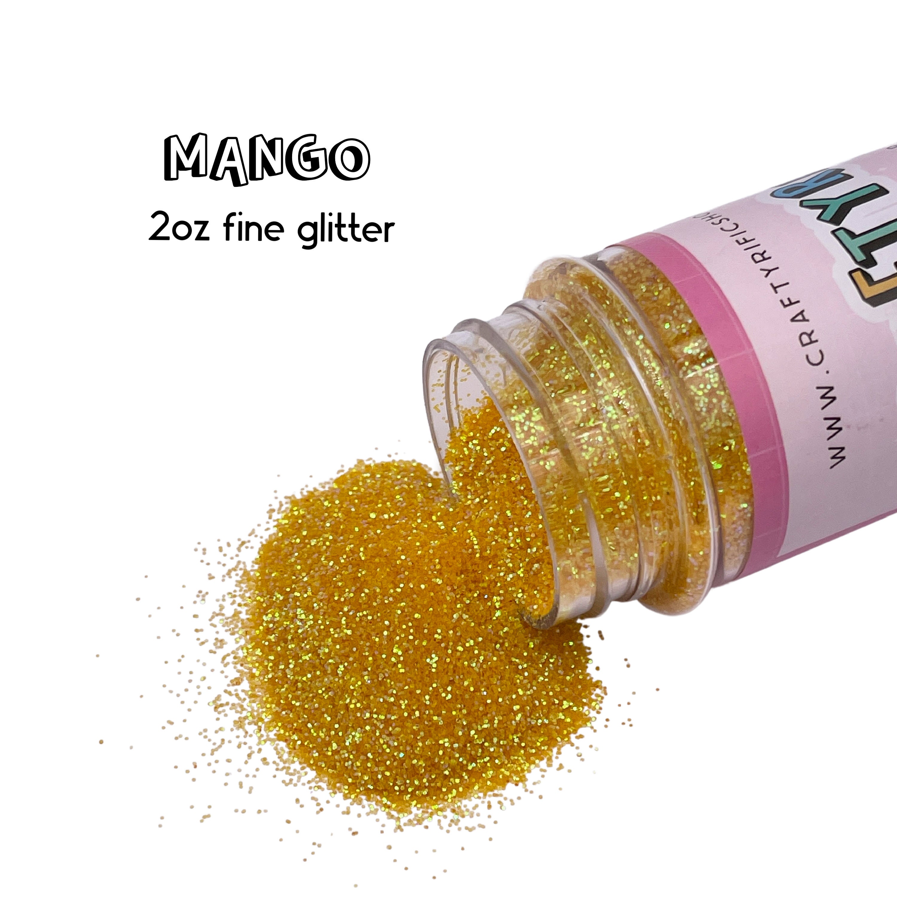 Mango Fine Glitter 2oz Bouteille, Yellow Glitter, 1/64 Fine