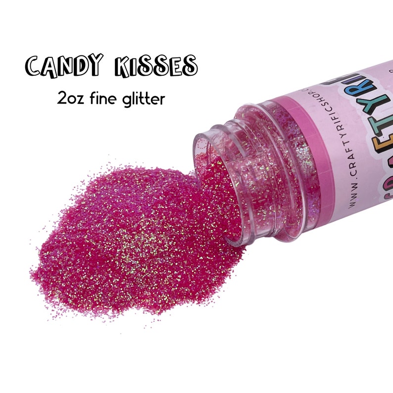 Candy Kisses Fine Glitter 2oz Bottle, 1/64 Fine Glitter, Polyester Glitter, Solvent Resistant, Premium Quality Glitter image 1