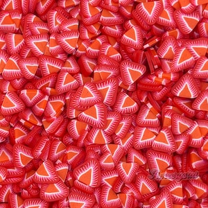 Strawberry Polymer Clay Slices, Fruit Sprinkles, Nail Art, Slime