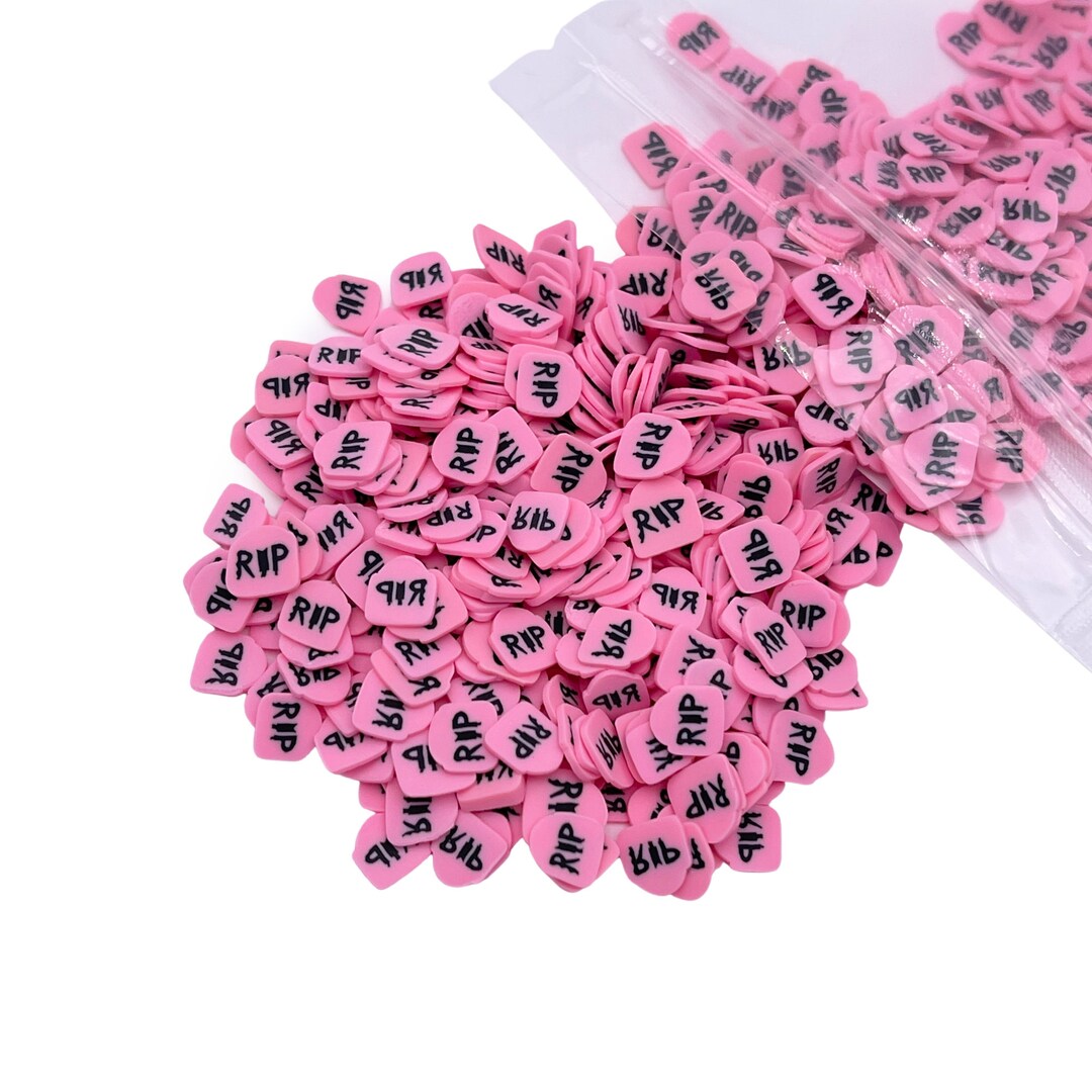 Pink RIP Tombstone Polymer Clays, Halloween Polymer Clay Slices, Fake ...