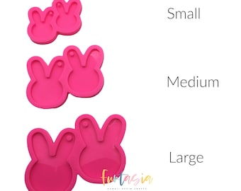 Shiny Bunny Silicone Earring Mold, Shiny Silicone Molds for Epoxy Crafts, Resin Craft Molds, Epoxy Resin Jewelry Making Supplies