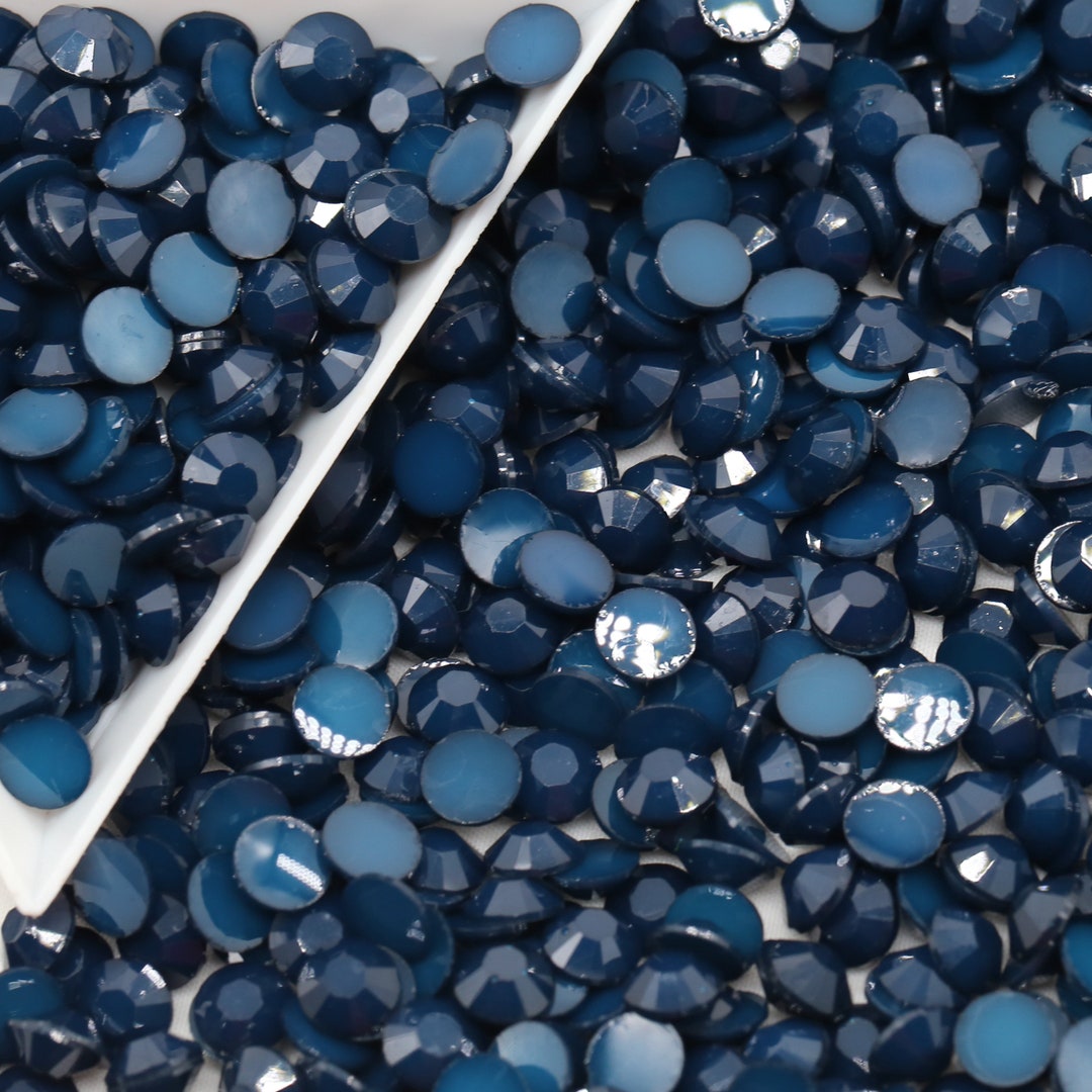 CLOSEOUT - Navy Blue Opaque Jelly Flatback Resin Rhinestones Pack of ...