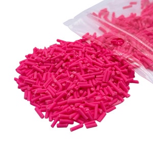 Neon Pink Polymer Clay Sprinkles, Fake Sprinkles, Clay Slices, Sprinkles for Slime and Crafts, NON EDIBLE
