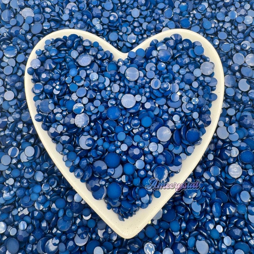 Opaque Navy Blue Resin Rhinestones Mixed Sizes 20g - Etsy