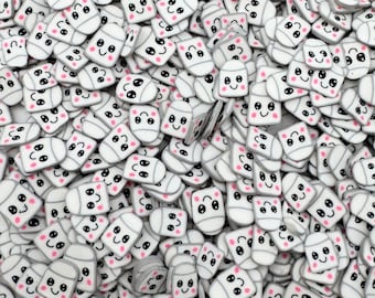 Marshmallow Polymer Clay Slices, Nail Art, Slime Sprinkles