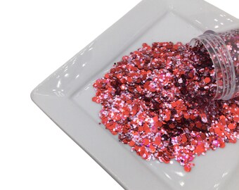 VALEN-TINY Chunky Glitter 10g Jar, Loose Glitter, Polyester Glitter, Solvent Resistant, Premium Quality Glitter for Tumblers