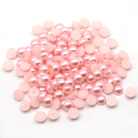 Blush Pink Flat Back Pearls, Choose Size, 3mm, 4mm, 5mm, 6mm, 8mm