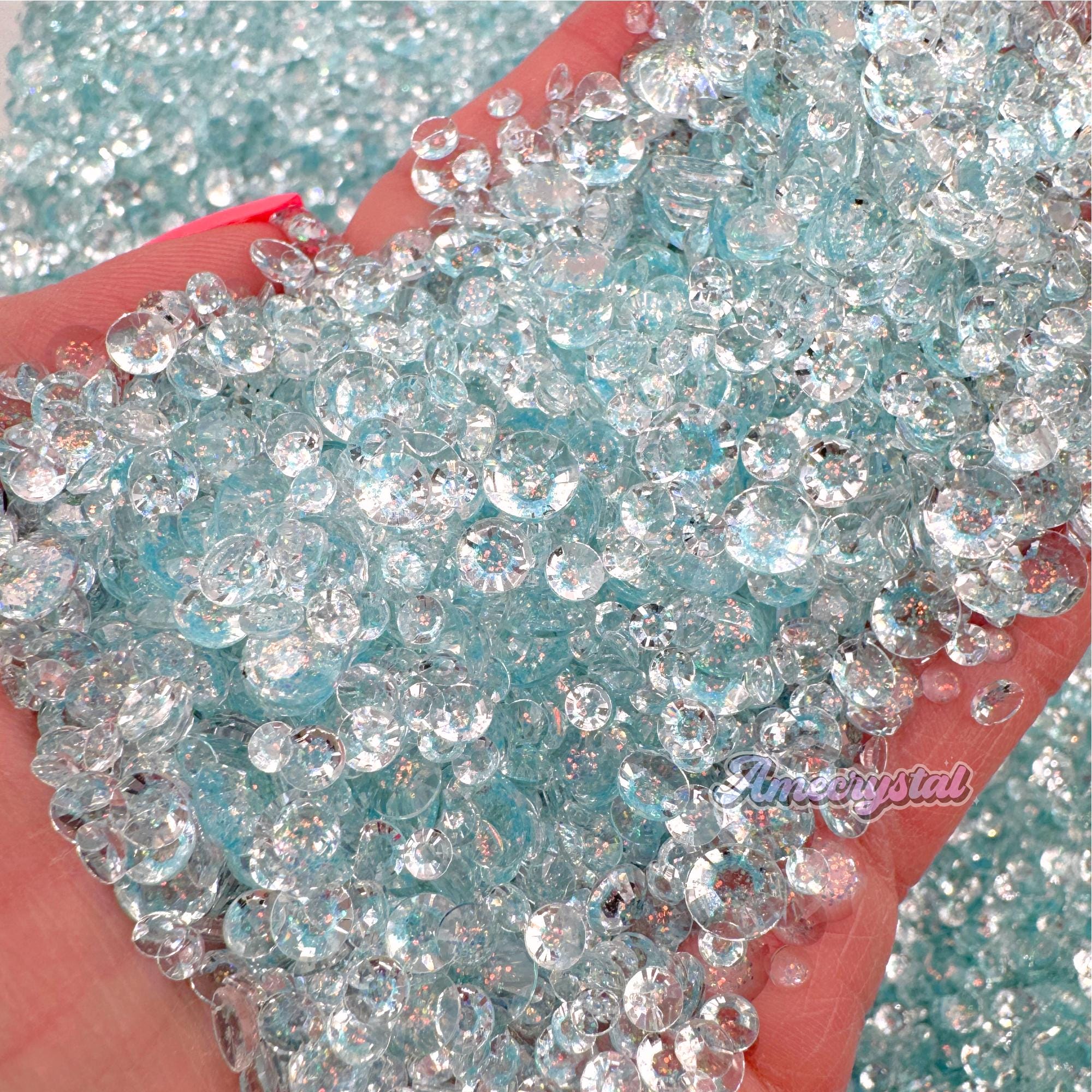 Light Blue Translucent Light Blue Translucent Glitter Resin Rhinestone Mixed Sizes- 1500pcs - Etsy