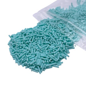 Aqua Blue Polymer Clay Sprinkles, Fake Sprinkles, Clay Slices, Sprinkles for Slime and Crafts, NON EDIBLE