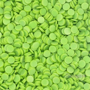 Lime Green Polymer Clay Dot Sprinkles, 5mm Fake Sprinkles for Slime & Crafts