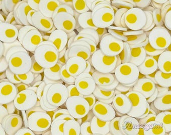 Hard Boiled Egg Polymer Clay Slices - 15g Bag, Nail Art Slime Charms