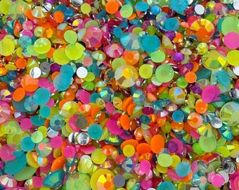 Neon Colors Resin Rhinestone Mix