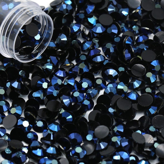 Navy Blue AB Jelly Flatback Resin Rhinestones Pack of 1000, Choose Size  2mm/3mm/4mm/5mm, Faceted Resin Rhinestones, Not-hotfix 