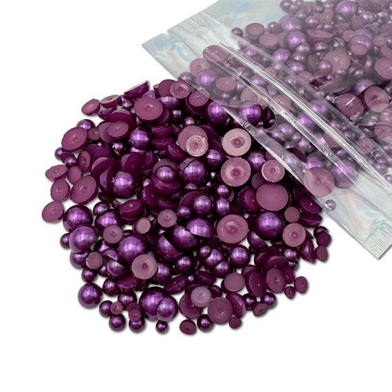 Plum Purple Mixed Sizes Flatback Pearl 1000 Pieces, Sizes  display picture 1