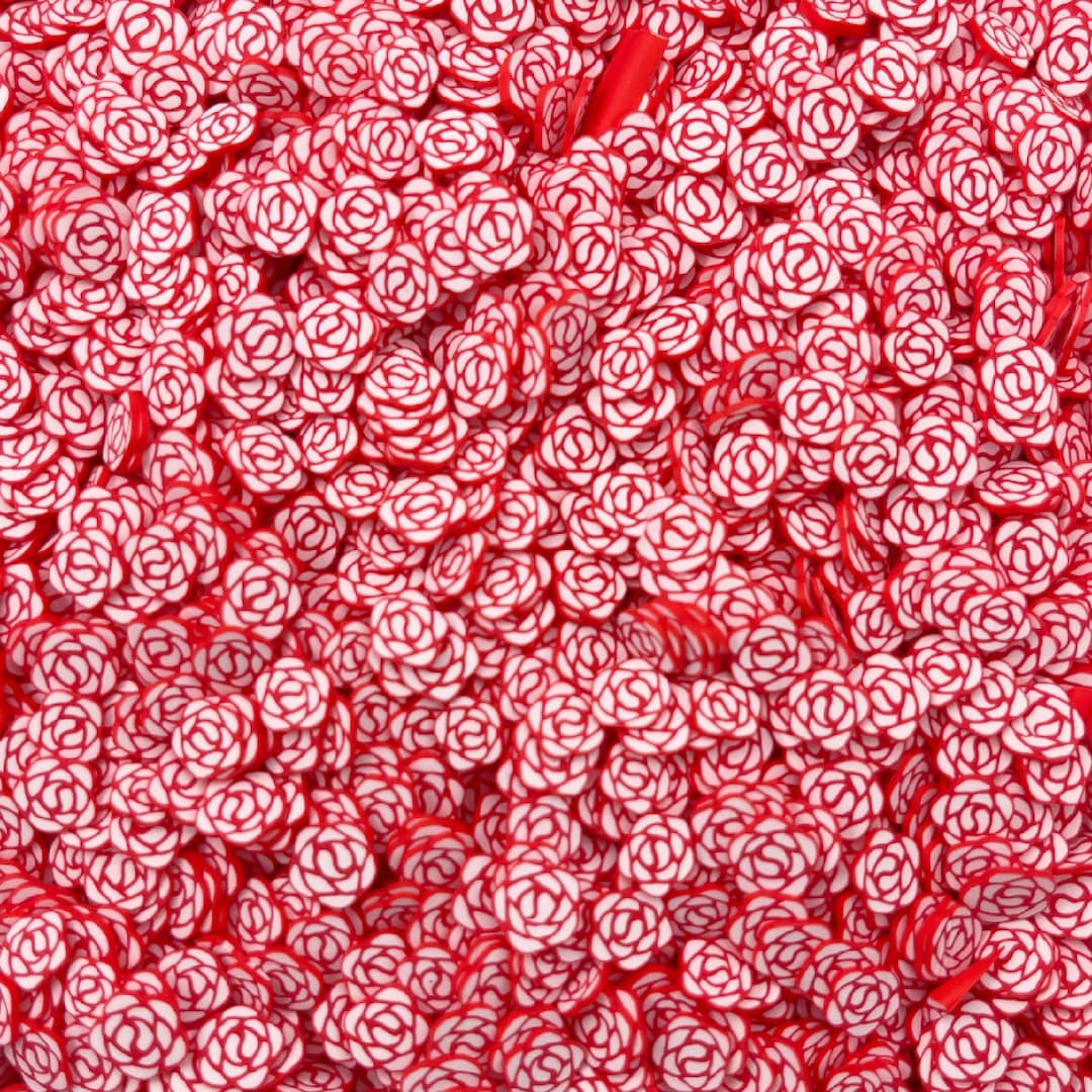 Red Roses Polymer Clay Slices, Fake Sprinkles, Christmas, Jimmies ...