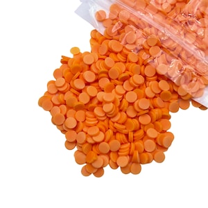 Tangerine Orange Polymer Clay Dot Sprinkles, Fake Sprinkles, Clay Slices, Sprinkles for Slime and Crafts, NON EDIBLE